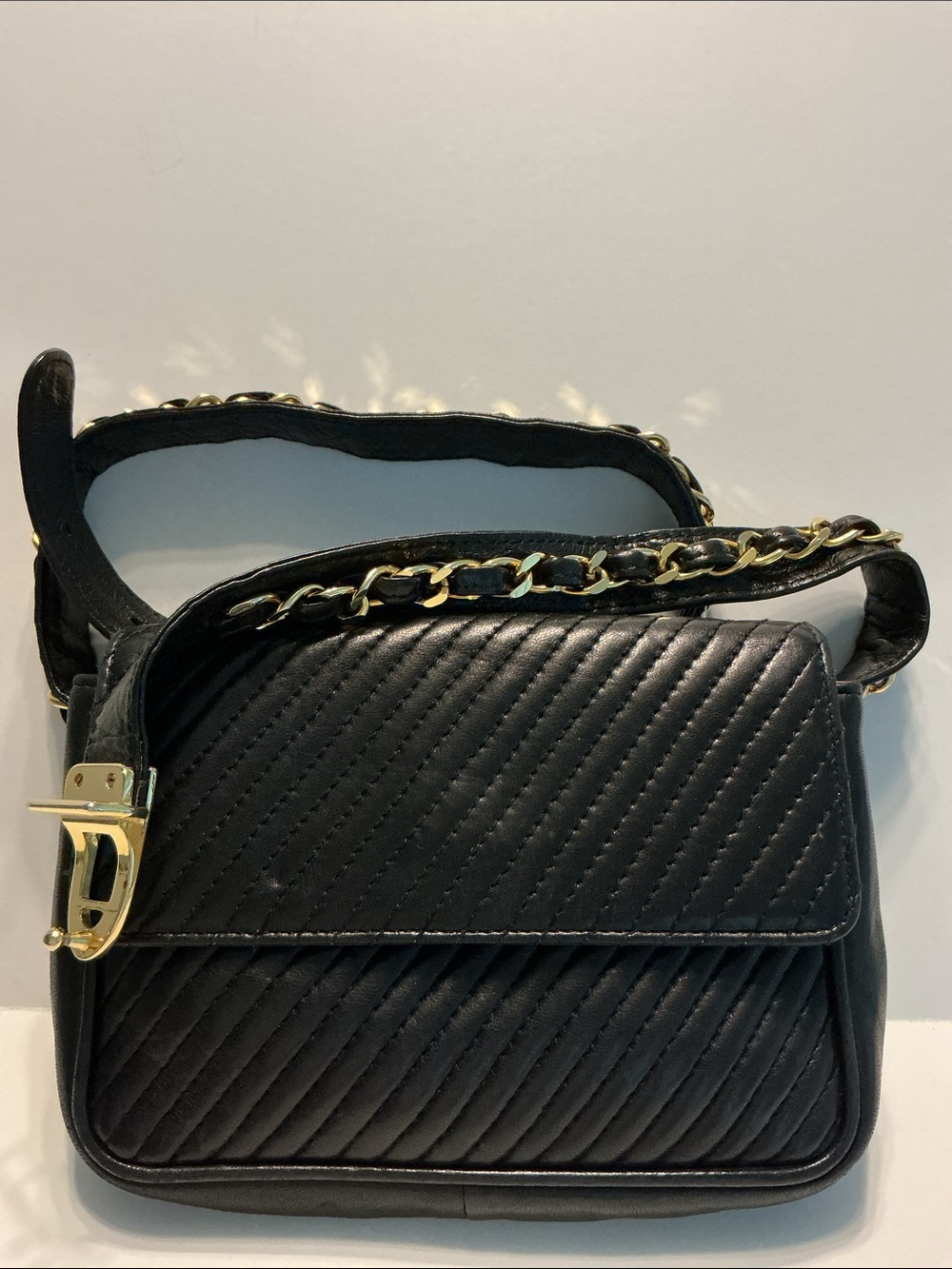 Stefano Black Leather Crossbody/Belt Bag